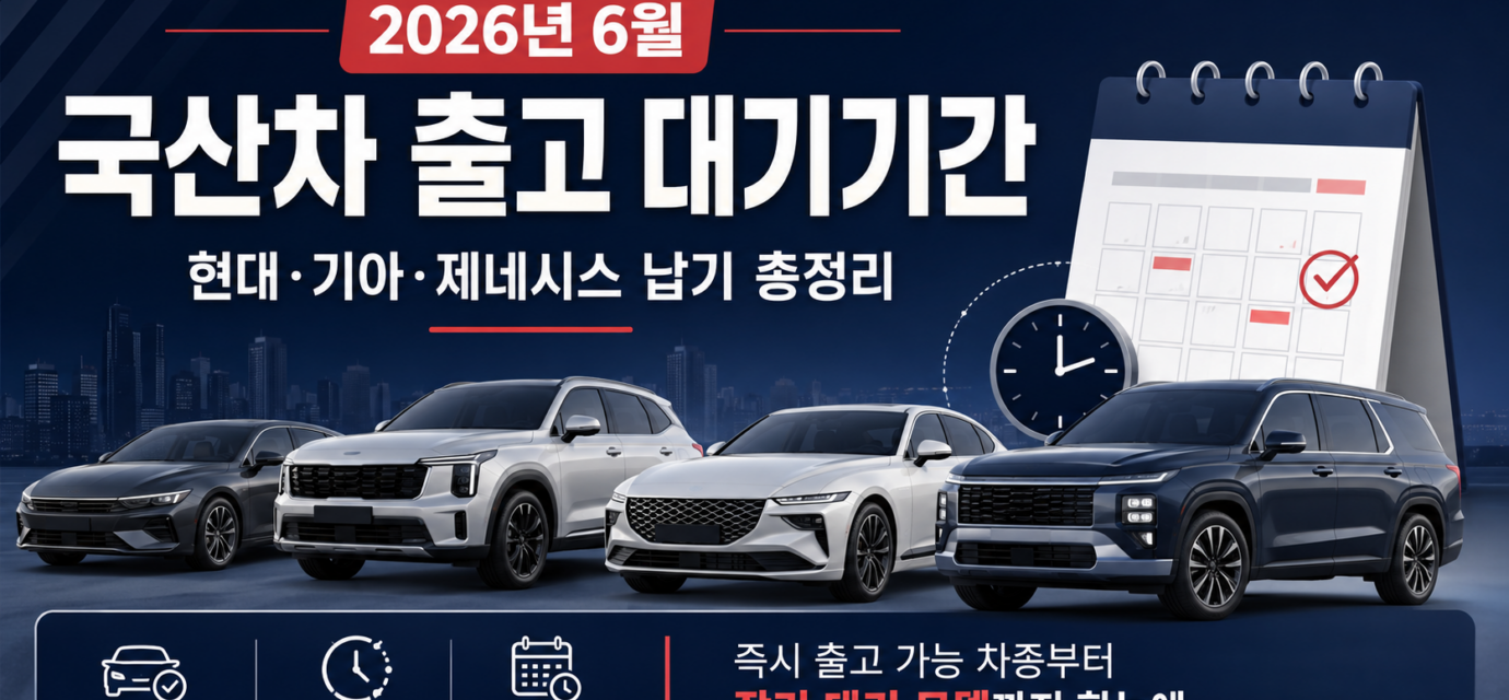 2026년 6월 현대 기아 제네시스 국산차 출고 대기기간 총정리