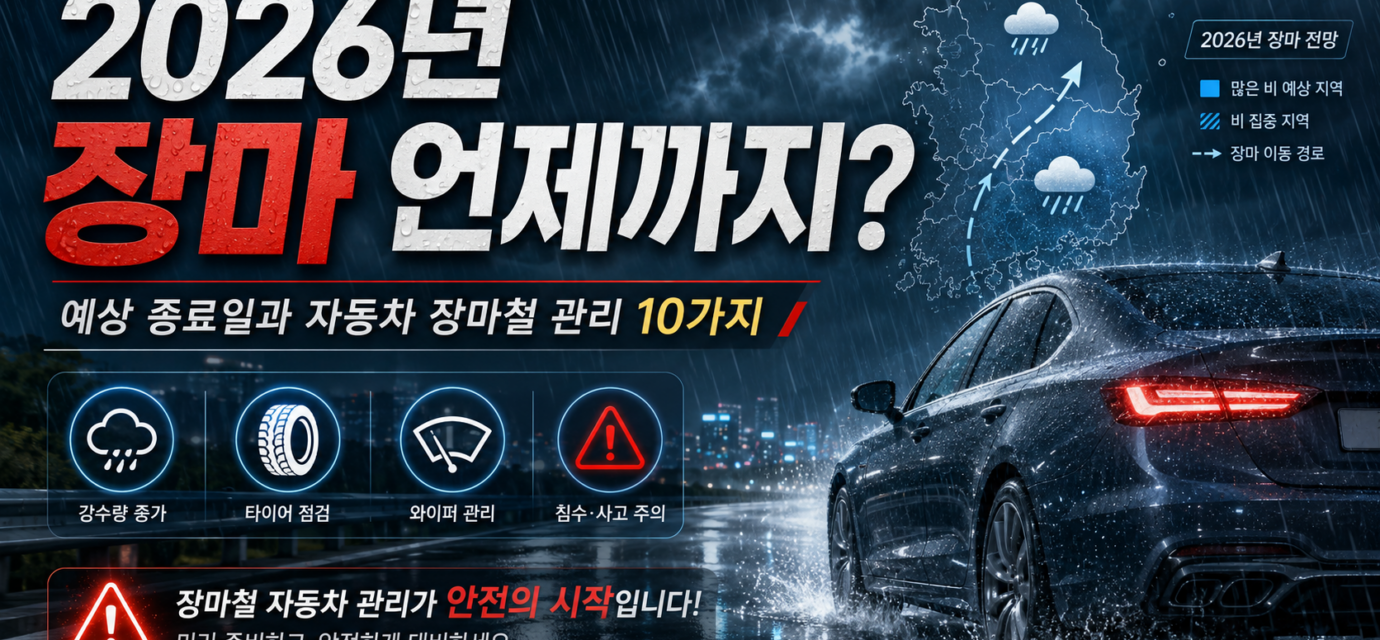 2026년 장마 전망과 장마철 자동차 관리 10가지 안내