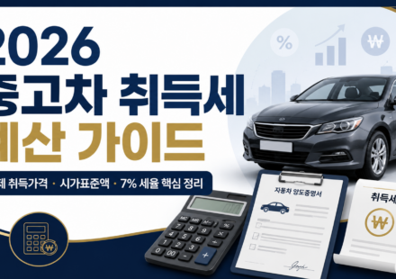 2026년 중고차 취득세 계산 가이드 대표이미지
