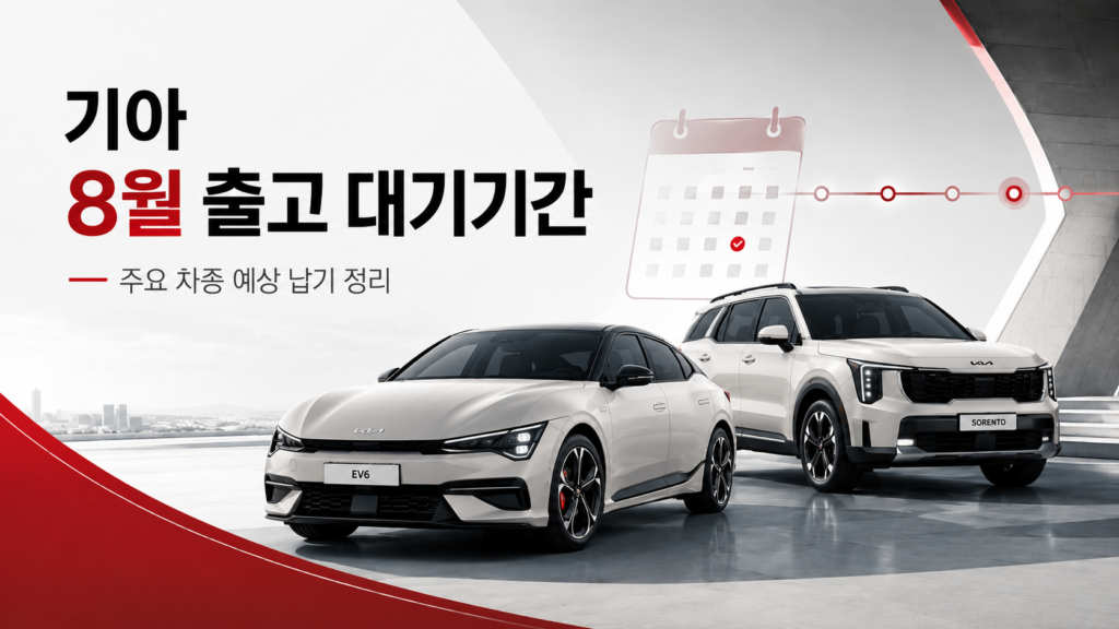 기아 2026년 8월 주요 차종 출고 대기기간 안내 이미지